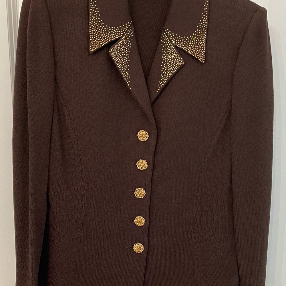 Gorgeous Brown and Gold St. John Evening 3 piece set